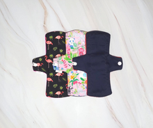 Load image into Gallery viewer, **BUNDLE OF 3 Bb. Lakambini Reusable Menstrual Pads** |  Incontinence Pads | Daily Use | Made of Cotton and Bamboo | Waterproof | Pretty Prints | Short Pads 8&quot; | Light and Moderate
